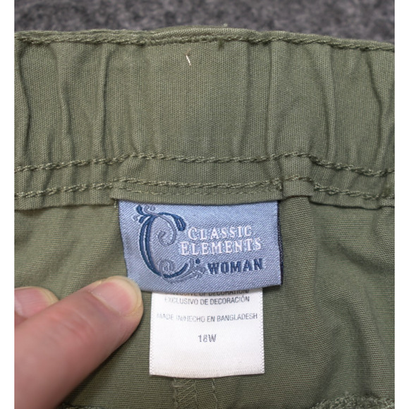 Classic Elements Olive Green Cropped Jacket & Pant Suit Women’s 18W Cotton Blend - Picture 9 of 15